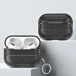 Чехол противоударный для наушников Apple AirPods Pro 2 1 из углеродного волокна Мягкий силиконовый чехол для наушников Bluetooth для AirPods 3 2 1