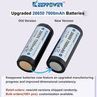 Keeppower P2670C 3.6V 7000mAh Batterie rechargeable de la plus haute capacité 26650 LiMn2O4 Cathode 500 Cycles Énergie solaire Vélo électrique 96g