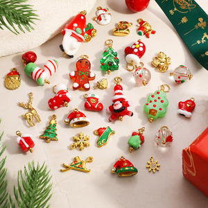 Christmas Themed Pendants Cartoon Reindeer Santa Claus Snowflake DIY Jewelry Accessories For Necklace Gift 80-110 Characters - Product Image 1