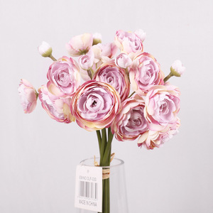 Artificial Camellia Bouquet 24 Heads Silk Flower Wedding Home Decor Made In China - Product Image 1