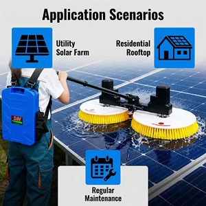 Machine de nettoyage photovoltaïque électrique à double tête avec disque en <span class=keywords><strong>nylon</strong></span> pratique, brosse de nettoyage OEM pour panneaux solaires - Product Image 6