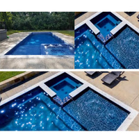 Piscine modulaire moderne de 8m piscine creusée en fibre de verre pour villa