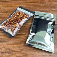 Sachet refermable en aluminium à trois soudures latérales avec fenêtre et fermeture éclair, sacs en plastique pour snacks, emballage souple, sac de conservation alimentaire