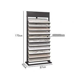 High Demand for Powder Coated Antique Style Tile <b>Display</b> <b>Rack</b> Heavy Duty Iron Frame Floor Type Stand Marble Porcelain Tile - Product Image 1