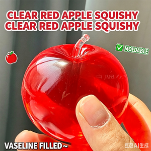 Jouets de décompression à rebond lent en forme de pomme, effet transparent et éclatant, tendance, avec texture <span class=keywords><strong>vaseline</strong></span> - Product Image 3