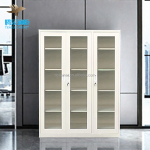 Muebles DE OFICINA DE METAL modernos, archivador de 3 puertas de alta calidad, puerta de vidrio con cerradura, particiones ajustables, almacenamiento, dormitorio, Parque - Product Image 1