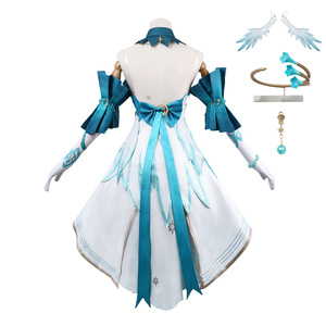 <span class=keywords><strong>Costume</strong></span> Cosplay di <span class=keywords><strong>Robin</strong></span> dal Gioco Honkai: Star Rail, Abito Blu con Guanti e Maniche per Donna - Product Image 3