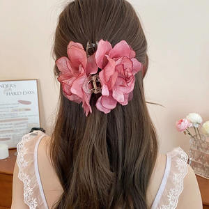 Pinza de Pelo con Flores Secas Pequeñas para Primavera/Verano, Pinza de Pelo de Tela y Plástico Colorida para Mujer, Accesorio para el Cabello para Fiestas y Uso Diario - Product Image 5