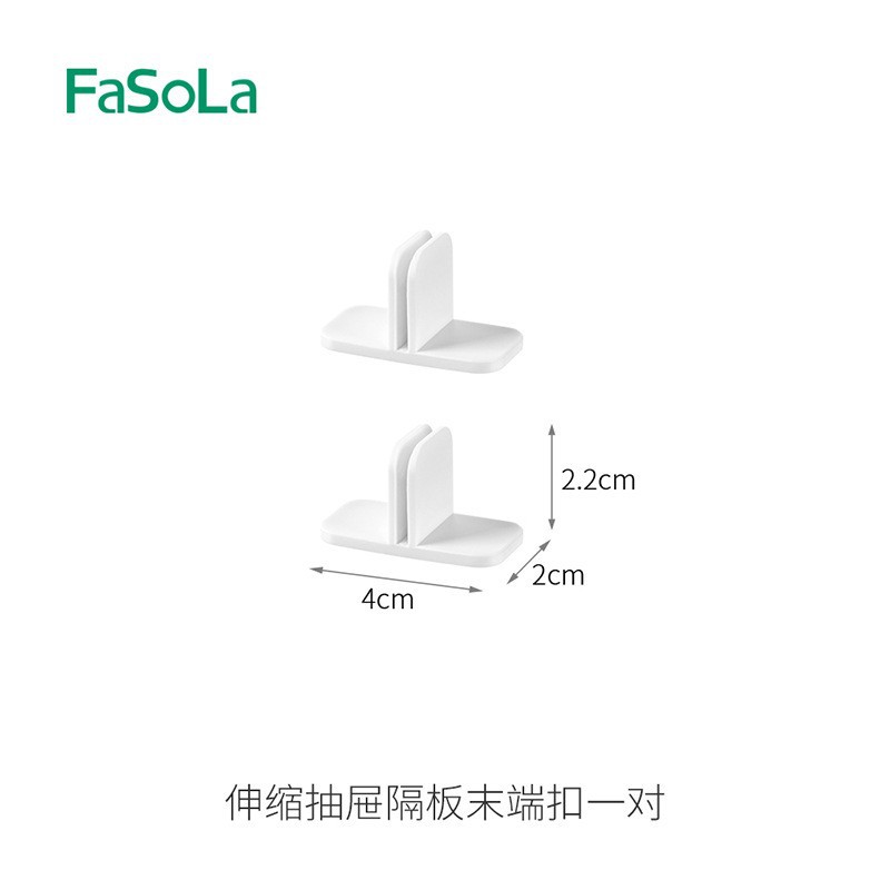 Telescopic drawer dividers (with one pair of end clips)