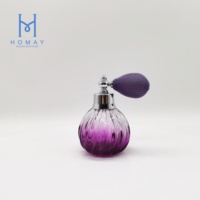 Flacon de parfum rechargeable en verre de style vintage 50 ml, vaporisateur fin à bille, bouchon à vis, vaporisateur classique, flacon vide, long pompon