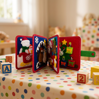 Tableau d'activités sensorielles en feutre pour tout-petits, enfants autistes, jouets apaisants, matériel d'apprentissage Montessori pour la maternelle
