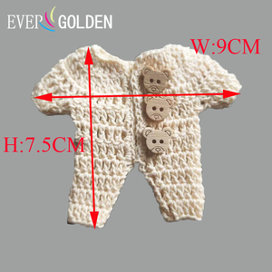 EG25109 Mini barboteuses <span class=keywords><strong>pour</strong></span> poupées 9x7,5 cm avec bouton ours <span class=keywords><strong>pour</strong></span> souvenirs de baptême et cadeaux de baby shower - Product Image 3