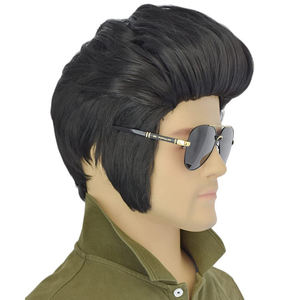 Peluca de Elvis, peluca de Elvis Rock, Exportación de comercio exterior para hombres, peluca negra para fiesta de Navidad y <span class=keywords><strong>Halloween</strong></span> - Product Image 2