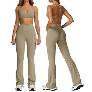 Conjunto Deportivo de 2 Piezas para <span class=keywords><strong>Mujer</strong></span>, Sujetador Deportivo a Prueba de Impactos <span class=keywords><strong>y</strong></span> Leggings Ajustados, Ropa de Yoga, Ropa de Gimnasio, Conjuntos Deportivos Casuales - Product Image 1