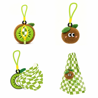 Sac de courses pliable personnalisé avec peluches réutilisables et porte-clés en peluche kiwi écologiques