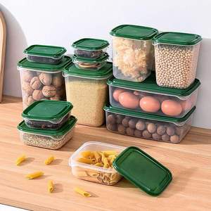 Juego de refrigerador de plástico de 17 piezas para almacenamiento de alimentos, caja de almacenamiento <span class=keywords><strong>Rectangular</strong></span> para frutas refrigeradas, caja de PP - Product Image 1