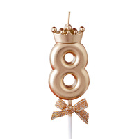 Hersteller Großhandel Creative Crown Bow Digital Candles Bar-förmige Geburtstags torte Dekoration Plugin für Dessert Party Dress up
