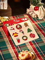 Cartoon Christmas Tin Box with Matching Greeting Cards, Stickers & Holiday Wishes for Cookie Candy Baking Gifts