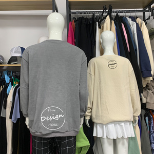 Fabricación Venta Streetwear Pullover Sudaderas con capucha acanaladas personalizadas Logo bordado multicolor Cuello redondo Sudadera con capucha de cordón unisex en blanco - Product Image 4