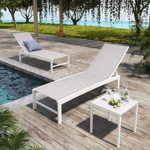 Chaises longues <span class=keywords><strong>de</strong></span> jardin en aluminium inclinable moderne <span class=keywords><strong>pliable</strong></span> pour la <span class=keywords><strong>plage</strong></span> et l'extérieur Chaise longue <span class=keywords><strong>de</strong></span> piscine Chaises longues - Product Image 1