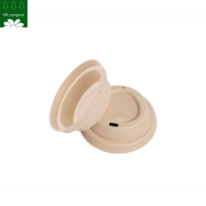 Couvercle en papier de canne à <span class=keywords><strong>sucre</strong></span> 100% Compostable, couvercle de café biodégradable pour tasse à café - Product Image 5