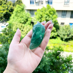 Nuevo diseño de artesanía de tallado de fluorita con gran precio, pimienta de <span class=keywords><strong>cristal</strong></span> de fluorita <span class=keywords><strong>verde</strong></span> tallada a máquina para decoración del hogar - Product Image 3