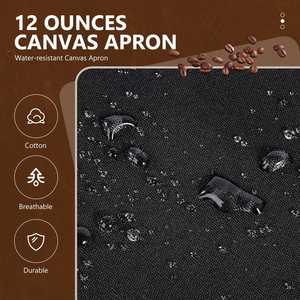 Ayarlanabilir Boyun Askılı Özel Logolu Kanvas Şef Önlüğü, Erkekler ve Kadınlar İçin Cepli Ağır Hizmet Tipi Önlük, Yemek Pişirme ve Bahçecilik İçin - Product Image 3