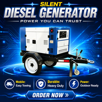 Groupe électrogène diesel mobile silencieux sur remorque avec roues 10KW 12KW 15KW 18KW 20KW 25KW 30KW 40KW 50KW 60KW 80KW 100KW