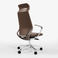 Mobilier commercial de bureau pivotant marron Chaises en cuir PU Chaise de luxe en cuir véritable Executive Boss