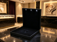 Boîte à bijoux LED personnalisable avec logo pour colliers, bagues, boucles d'oreilles, pendentifs, bracelets – Présentoir et emballage cadeau
