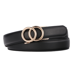 <span class=keywords><strong>Ceinture</strong></span> pour <span class=keywords><strong>femme</strong></span> en cuir de vache blanc, marron, noir, à boucle <span class=keywords><strong>automatique</strong></span> en alliage à double anneau, logo personnalisé, classique, décontractée, tendance - Product Image 2