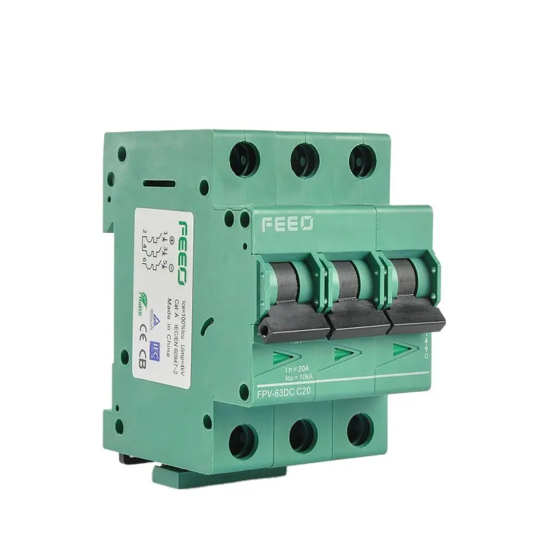 Dc Mcb Breakers DC 250V-1000V Pv 3-63A Electrical Circuit Breakers SHORT CIRCUIT PROTECTION