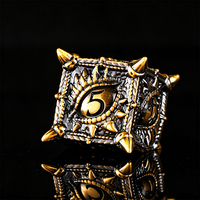 Ensemble de dés DND solides en métal, œil de dragon |   Jeu de dés polyédriques pour jeux de rôle sur table TRPG Call of Cthulhu Dungeons & Dragons COC, vente en gros