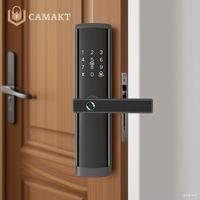 Kunci Pintu Pintar Tanpa Kunci dari Aluminium Alloy dan Kayu, Buka Kunci Jarak Jauh Tuya, Kata Sandi Digital, Kartu IC, Pengenal Wajah, Cloud Wi-Fi/Ble