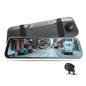 10-дюймовый сенсорный экран зеркало заднего вида видео полная Двойная камера Автомобильный видеорегистратор 1080p видеорегистратор
