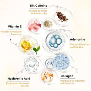 Crème Contour des Yeux Bio Anti-Âge à la Caféine et à l'Aloe Vera – Éclaircissante, Anti-Cernes, Anti-Poches, Anti-Rides, Raffermissante et Hydratante – Pour Tous Types de Peau - Product Image 5