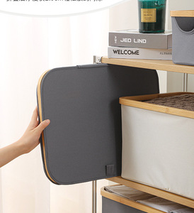 Durable Portable Household Handheld Dirty Clothes Storage <strong>Baskets</strong> With Bamboo <strong>Wood</strong> Handles <strong>Laundry</strong> Hampers for Home - Product Image 3