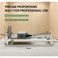Barra de Apoyo Ajustable para Pies, Ahorra Espacio, Equipo de Entrenamiento de Yoga en el Suelo, Máquina de Pilates Reformer Profesional Multifuncional de Aluminio