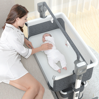 Lit de bébé multifonctionnel électrique pliable en métal, transfrontalier, berceau à bascule, chaise à bascule, lit intelligent pour nouveau-né, motif uni