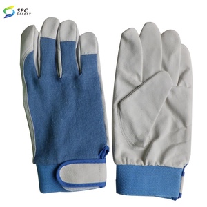 Guantes de Trabajo de Seguridad PPE Resistentes a la Abrasión, Duraderos, para Construcción Industrial, con Palma de Cuero y Respaldo de Tela Roja, con Cierre de <span class=keywords><strong>Velcro</strong></span> - Product Image 3