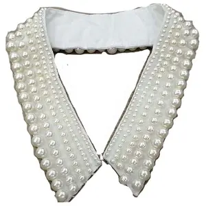 Vintage Handmade Different Size Pearls front hook Pearl choker Glass pearl collar necklace for Women Gift