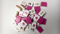 Jeu de société pour filles : Mahjong américain 4 couches, tuiles personnalisées en acrylique, écologique, portable, divertissement à domicile, fournisseur en gros
