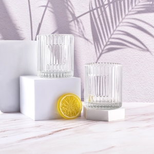 Nouveau produit 8oz 230ml délicat rayé carré étiquette espace résistant à la chaleur bougie pot pour la maison hôtel - Product Image 3