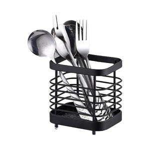 Support de rangement moderne en fer forgé pour ustensiles de cuisine, porte-ustensiles en métal, organisateur pour baguettes et cuillères, égouttoir pour vaisselle et évier - Product Image 1