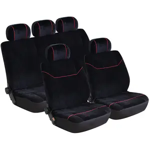 dense velvet black Tire tracks well fit coach winter car seat covers set protector for SUV
