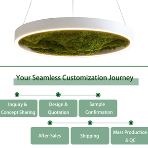 Đèn chùm trang trí hiện đại độc đáo hình tròn, chất liệu rêu nhân tạo, dùng cho nhà hàng, siêu thị, kiểu dáng hiện đại - Product Image 3