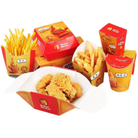 KFC-caja de embalaje de comida rápida, papel de impresión personalizado, patatas fritas, hamburguesa, venta al por mayor
