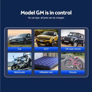 Compresseur d'air portable voiture gonfleur de pneu rechargeable pompe électrique écran Flash LED avec automobile, moteur, vélo, buse à bille - Product Image 6