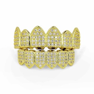 Grillz dentaire Hip Hop en forme de pyramide, micro-inserts en cuivre, décorations de fête, grillz raffinés - Product Image 2