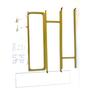 Mesa de consola estrecha dorada moderna, mesa auxiliar pequeña de vidrio templado para comedor, entrada, sala de estar, pasillo o dormitorio - Product Image 6